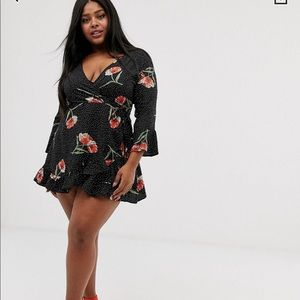 ASOS curve floral wrap dress